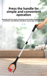 Blue and Black Handle Foldable Grabber Reacher Tool - 83cm Aluminium Litter Picker with Magnetic Tip - Lightweight Mobility Aid for Garden & Home Rubbish Cleanup