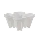 White 3-Tier Stackable Strawberry & Vegetable Planter with Mobile Wheel Tray - Space-Saving Vertical Gardening System