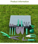 10-Piece Green Professional Garden Tool Set with Carrying Case - Ergonomic Gardening Kit for Digging, Weeding & Pruning