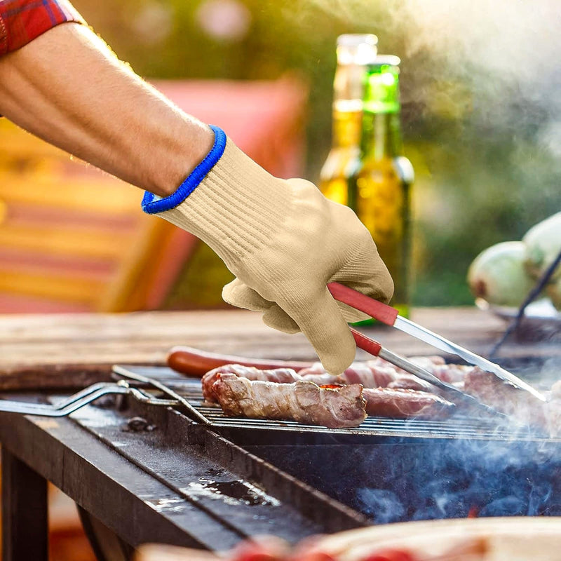Oven Mitt BBQ Grill Gloves | 2 Pairs 5 Finger Gloves