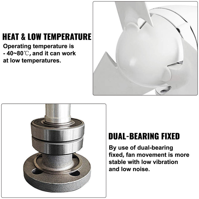 VEVOR Wind Turbine 400Watt Wind Turbine Generator DC 12V Wind Turbine Generator 3/5 Blades with Controller (400Watt)
