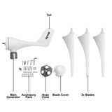 VEVOR Wind Turbine 400Watt Wind Turbine Generator DC 12V Wind Turbine Generator 3/5 Blades with Controller (400Watt)