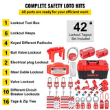 Electrical Loto Kit for Electrical Risk Removal- Lockout Tagout Kits - 42 PCS
