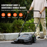 VEVOR Walk-behind Hand Push Floor Sweeper 25.6" Width 5 Gallon Waste Container