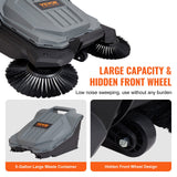 VEVOR Walk-behind Hand Push Floor Sweeper 25.6" Width 5 Gallon Waste Container
