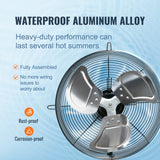 Shutter Exhaust Fan, 406 mm High-speed 1400RPM 1506 CFM, Aluminum Wall Mount Attic Fan with AC-motor, Ventilation and Cooling for Greenhouses, Garages, Sheds, Shops