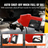 Fuel Transfer Pump, 12V DC, 10 GPM, 8 m Lift, Portable Electric Diesel Transfer Extractor Pump Kit with Automatic Shut-off Nozzle, Delivery & Suction Hose for Diesel, Kerosene, Transformer Oil