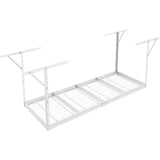 VEVOR Overhead Garage Storage Rack, 91.44x243.84cm Garage Ceiling Storage Racks, Heavy Duty Adjustable Cold Rolled Steel Racks for Garage Storage, Organization, 272.16kg Load Capacity, 22''-40", White