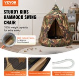 VEVOR Hanging Tree Tent, 330 LBS Capacity Hanging Tent Swing for Indoor and Outdoor Hammock Sensory Swing Chair w/LED Lights String, Inflatable Base, Ceiling Swing Pod Play Tent for Kids & Adults