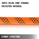 1.43cm Double Braid Polyester Rope 6096cm Nylon Pulling Rope 498.95kg High Force Polyester Load Sailing Rope(1.43cm-6096cm)