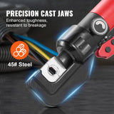 Hydraulic Crimping Tool with 9 Sets of Dies - AWG12-2/0 - Copper And Aluminum Terminal Battery Lug Crimper, with a Cutting Pliers, Gloves, 5pcs Copper Ring Connectors, 8pcs Heat Shrink Sleeves