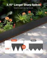 Steel Landscape Edging, 4 Packs 40 x 6 in Rust-Resistant Metal Landscape Edging, Bendable Garden Edging Border, Heavy Duty Lawn Edging, Easy-to-Install, Flower Bed Yard Pathway Divider Black