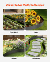 Steel Landscape Edging, 4 Packs 40 x 6 in Rust-Resistant Metal Landscape Edging, Bendable Garden Edging Border, Heavy Duty Lawn Edging, Easy-to-Install, Flower Bed Yard Pathway Divider Black