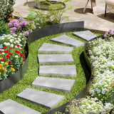 Steel Landscape Edging, 4 Packs 40 x 6 in Rust-Resistant Metal Landscape Edging, Bendable Garden Edging Border, Heavy Duty Lawn Edging, Easy-to-Install, Flower Bed Yard Pathway Divider Black