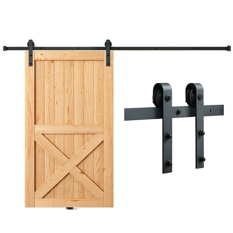 VEVOR 8FT Sliding Barn Door Hardware Closet Track Kit for Single Door J Hanger