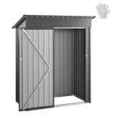 1533 x 876 x 1815 mm Metal Garden Shed, Storage Building with Lockable Door & 2 Louver Vents, Sloped Roof Metal Outdoor Storage Shed, Tool Sheds Outdoor Storage for Backyard, Garden, Patio
