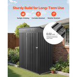 1533 x 876 x 1815 mm Metal Garden Shed, Storage Building with Lockable Door & 2 Louver Vents, Sloped Roof Metal Outdoor Storage Shed, Tool Sheds Outdoor Storage for Backyard, Garden, Patio