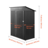 1533 x 876 x 1815 mm Metal Garden Shed, Storage Building with Lockable Door & 2 Louver Vents, Sloped Roof Metal Outdoor Storage Shed, Tool Sheds Outdoor Storage for Backyard, Garden, Patio