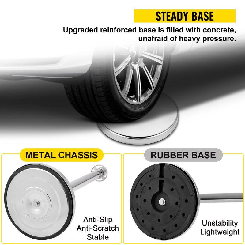 VEVOR Crowd Control Stanchion, Set of 2 Pieces Stanchion Set, Stanchion Set with 5 ft/1.5 m Black Velvet Rope, Silver Crowd Control Barrier with Sturdy Concrete and Metal Base - Easy Connect Assembly