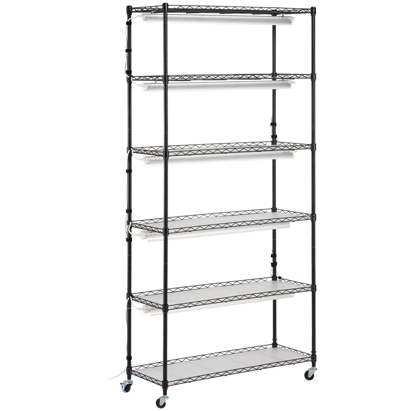 VEVOR Plant Stand with Grow Light 6 Tiers 180W 180 cm  Indoor Plant Grow Shelf