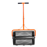 Compost Spreader, 24 in Wide Peat Moss Spreader with T Shaped Handle, 3 Heights Adjustable, Powder-Coated Steel Garden Peat Moss Roller, Heavy Duty Grass Seed Spreaders for Planting Seeding