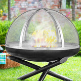 Firepit Spark Screen Lid, 36" Diameter, Outdoor Firepit Ring Cover Round Accessories, Fire Pit Metal Cover, Easy-Opening Stainless Steel Fire Ring Covers for Outdoor Patio Fire Pits Backyard