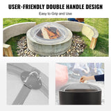 Fire Pit Spark Screen Round 36", Reinforced Heavy Duty Steel Metal Cover, Outdoor Firepit Lid, Easy-Opening Top Screen Covers Round with Ring Handle for Outdoor Patio Fire Pits Backyard