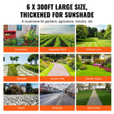 Weed Barrier Landscape Fabric, 6*300FT Heavy Duty Garden Weed Fabric, Woven PP Weed Control Fabric, Driveway Fabric, Geotextile Fabric for Landscaping, Ground Cover, Weed Blocker Weed Mat, Black