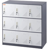 VEVOR 9 Doors Metal Storage Cabinet Employees Steel Storage Cabinet Office Gray