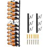 VEVOR Wall Mounted Wine Rack, 12x2 Bottles Wine Holder Towel Rack, Black Steel Vertical Wine Rack, Modern Decorative Wall Mounted Wine Bottle Holder, Forward Design Simple Storage Wall Rack 48x11x1 In