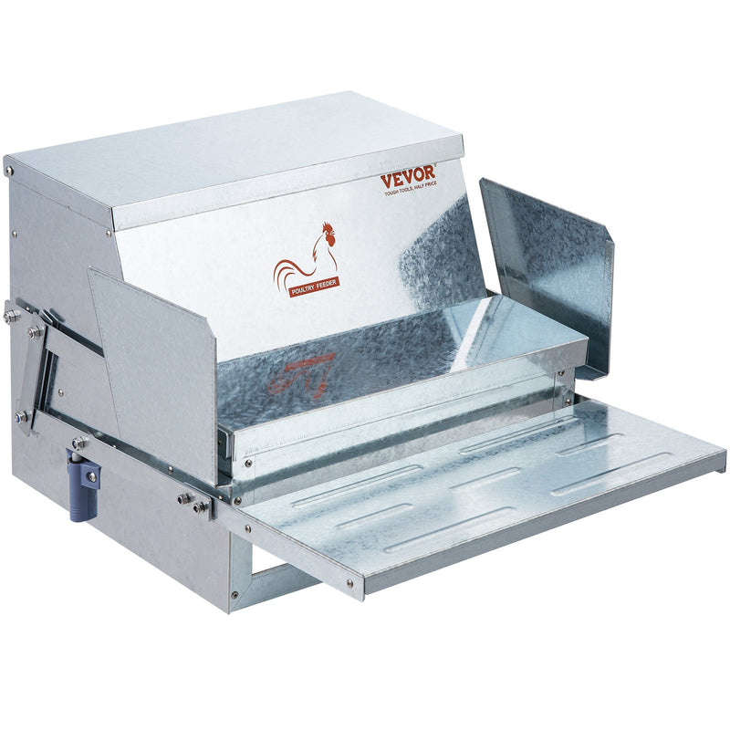 VEVOR Automatic Chicken Feeder Galvanized Steel Poultry Feeder 25 lb 10 Chickens