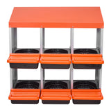 2 Tiers Chicken Nesting Boxes, 6 Compartments, Metal Egg Laying Boxes with Protective Collection Lids, Roll Out Nesting Box, Easy to Assemble, Ideal for Hens, Ducks, Chickens, and Other Poultry