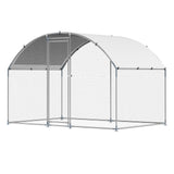Metal Chicken Coop, 9.8x6.5x6.5ft Large Walk-in Chicken Runs with Cover, Doom Roof Hen House Enclosure with Security Lock, Outdoor Duck Rabbit Cage Poultry Pen for Backyard, Farm, Yard