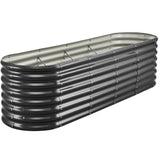 Metal Raised Garden Bed, 2.4 x 0.6 x 0.6 m Oval Outdoor Galvanized Planter Garden Box, Open Bottom Design, Large Planter Raised Bed for Growing Vegetables, Flowers, Herbs, Succulents, Dark Gray