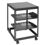VEVOR 12U Open Frame Server Rack, 15''-40'' Adjustable Depth, Free Standing or Wall Mount Network Server Rack, 4 Post AV Rack with Casters, Holds All Your Networking IT Equipment AV Gear Router Modem