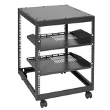 VEVOR 12U Open Frame Server Rack, 15''-40'' Adjustable Depth, Free Standing or Wall Mount Network Server Rack, 4 Post AV Rack with Casters, Holds All Your Networking IT Equipment AV Gear Router Modem