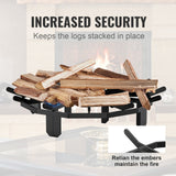 Log Grate, 27 inch Heavy Duty Wheel Fire Grate with 6 Support Legs, Solid Powder-coated Steel Bars, Log Firewood Burning Rack Holder for Wood Stove and Outdoor Camping Fire Pit