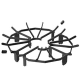 Log Grate, 27 inch Heavy Duty Wheel Fire Grate with 6 Support Legs, Solid Powder-coated Steel Bars, Log Firewood Burning Rack Holder for Wood Stove and Outdoor Camping Fire Pit