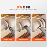 Wood Lathe Chisel Set, 3 PCS Woodworking Turning Tools, Includes Square, Round, Diamond Carbide Blades, 20 cm Comfortable Grip Handles, Wood Chisel Set with Wooden Box For Turning Pens or Small