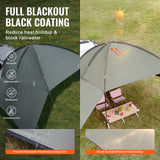 VEVOR Vehicle Awning, Large 10' x 7' Shade Coverage Car Side Awning, PU2000mm UV50+ Car Awning with Extended Side Canopies and Portable Storage Bag, Suitable for Truck, SUV, Van, Campers