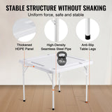 VEVOR Mahjong Table, Square 4 Player Folding Card Table with 4 Cup Holders & 4 Chip Trays, Portable Domino Game Table with 1 Set of Dominoes for Mahjong Poker Puzzles, 90 x 90-inch, White