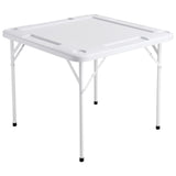 VEVOR Mahjong Table, Square 4 Player Folding Card Table with 4 Cup Holders & 4 Chip Trays, Portable Domino Game Table with 1 Set of Dominoes for Mahjong Poker Puzzles, 90 x 90-inch, White