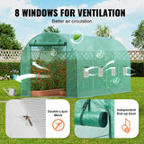 Walk-in Tunnel Greenhouse 14.6x6.36x6.3ft Galvanized Frame PE Cover Green