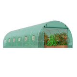 Greenhouse | Walk-in Tunnel | 29.2x9.7x6.5ft | Galvanized Frame | PE Cover | Green