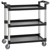 Heavy Duty Utility Cart 500 lbs Capacity 3-tier Service Cart with Wheels