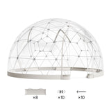 Garden Dome Tent, 3.6 x 2.2 m Outdoor Clear Bubble Tent for 4-7 Person, Weatherproof Geodesic Dome Greenhouse with Window, PVC Igloo Tents for Backyard Patios Camping Party Wedding