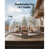 Garden Dome Tent, 3.6 x 2.2 m Outdoor Clear Bubble Tent for 4-7 Person, Weatherproof Geodesic Dome Greenhouse with Window, PVC Igloo Tents for Backyard Patios Camping Party Wedding