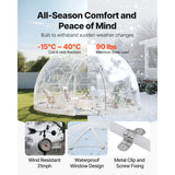 Garden Dome Tent, 3.6 x 2.2 m Outdoor Clear Bubble Tent for 4-7 Person, Weatherproof Geodesic Dome Greenhouse with Window, PVC Igloo Tents for Backyard Patios Camping Party Wedding