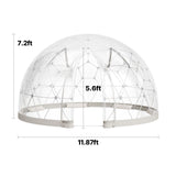 Garden Dome Tent, 3.6 x 2.2 m Outdoor Clear Bubble Tent for 4-7 Person, Weatherproof Geodesic Dome Greenhouse with Window, PVC Igloo Tents for Backyard Patios Camping Party Wedding