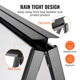 VEVOR A Frame Sidewalk Sign, 61x91cm Heavy Duty Slide-in Signboard Holder, Double-Sided Folding Sandwich Board Signs, Steel Pavement Sign Poster for Outdoor Business Street Advertising (Frame only)